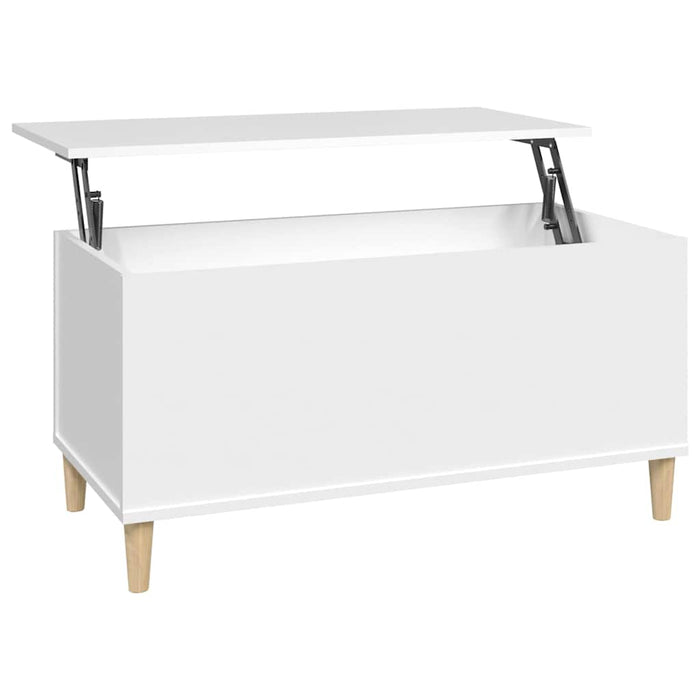Coffee Table White 90X44.5X45 Cm Engineered Wood Nokpnb