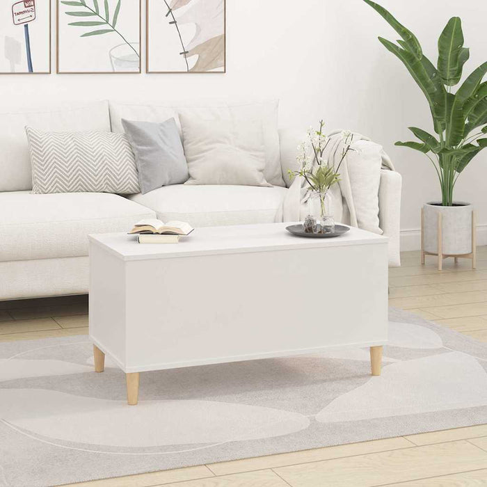 Coffee Table White 90X44.5X45 Cm Engineered Wood Nokpnb