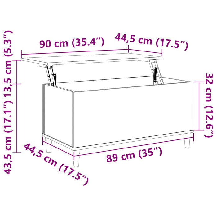 Coffee Table White 90X44.5X45 Cm Engineered Wood Nokpnb