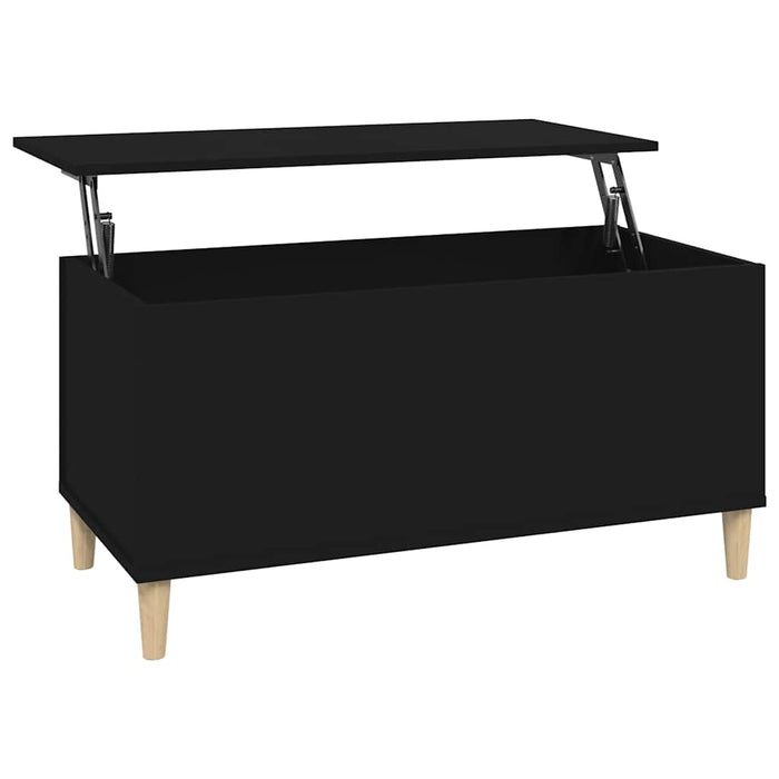 Coffee Table Black 90X44.5X45 Cm Engineered Wood Nokpno
