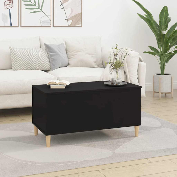 Coffee Table Black 90X44.5X45 Cm Engineered Wood Nokpno