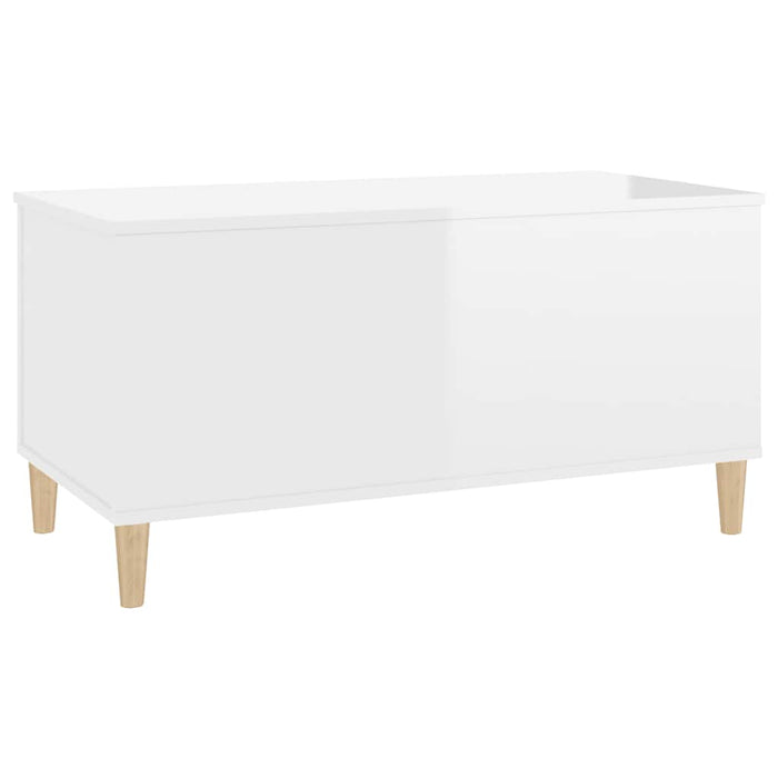 Coffee Table Glossy Look White 90X44.5X45 Cm Engineered Wood Nokpnx