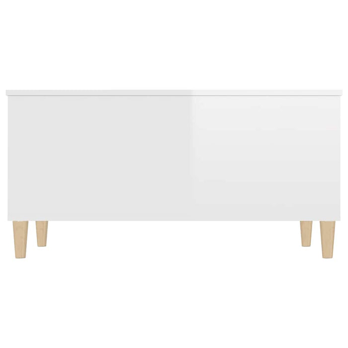 Coffee Table Glossy Look White 90X44.5X45 Cm Engineered Wood Nokpnx