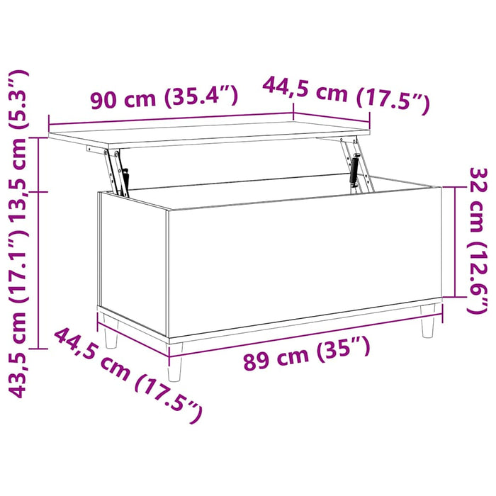Coffee Table Glossy Look White 90X44.5X45 Cm Engineered Wood Nokpnx