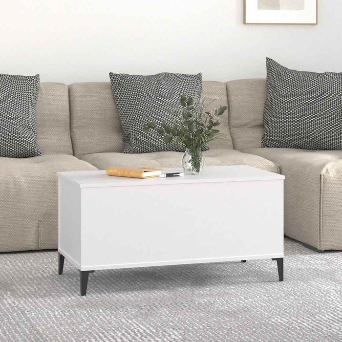Coffee Table White 90X44.5X45 Cm Engineered Wood Nokpnn