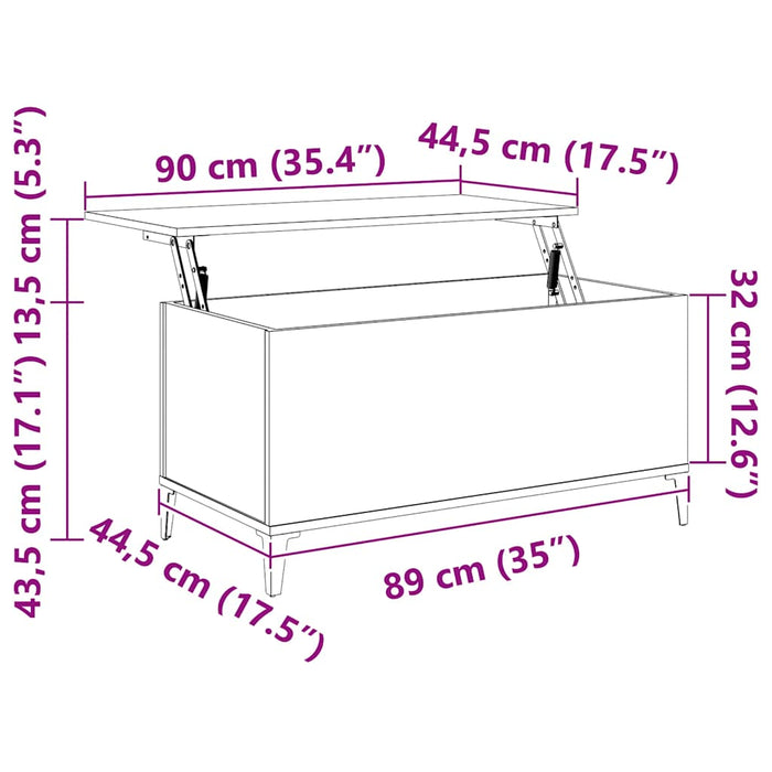 Coffee Table Concrete Grey 90X44.5X45 Cm Engineered Wood Nokpkx