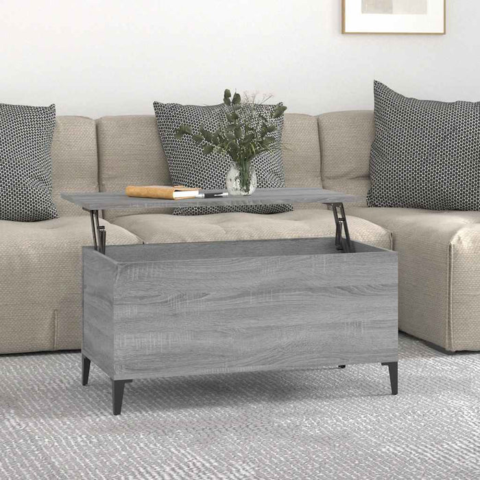 Coffee Table Grey Sonoma 90X44.5X45 Cm Engineered Wood Nokpka