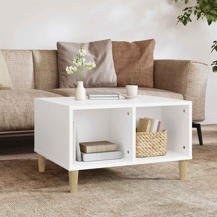 Coffee Table White 60X50X36.5 Cm Engineered Wood Nxobxn