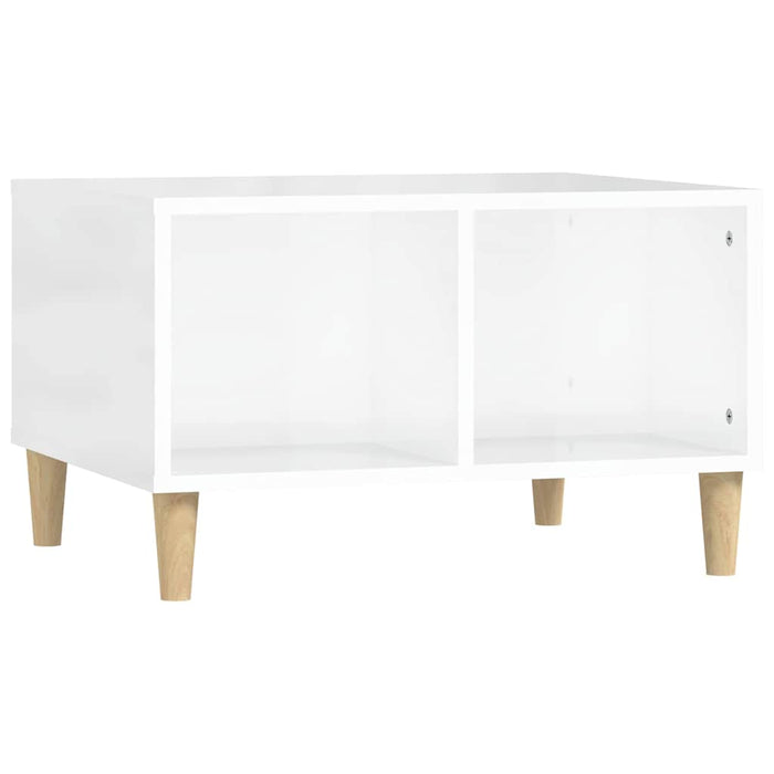Coffee Table Glossy Look White 60X50X36.5 Cm Engineered Wood Nxobtb