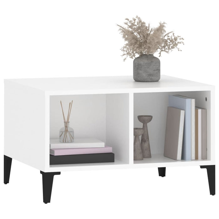 Coffee Table White 60X50X36.5 Cm Engineered Wood Nxobtl