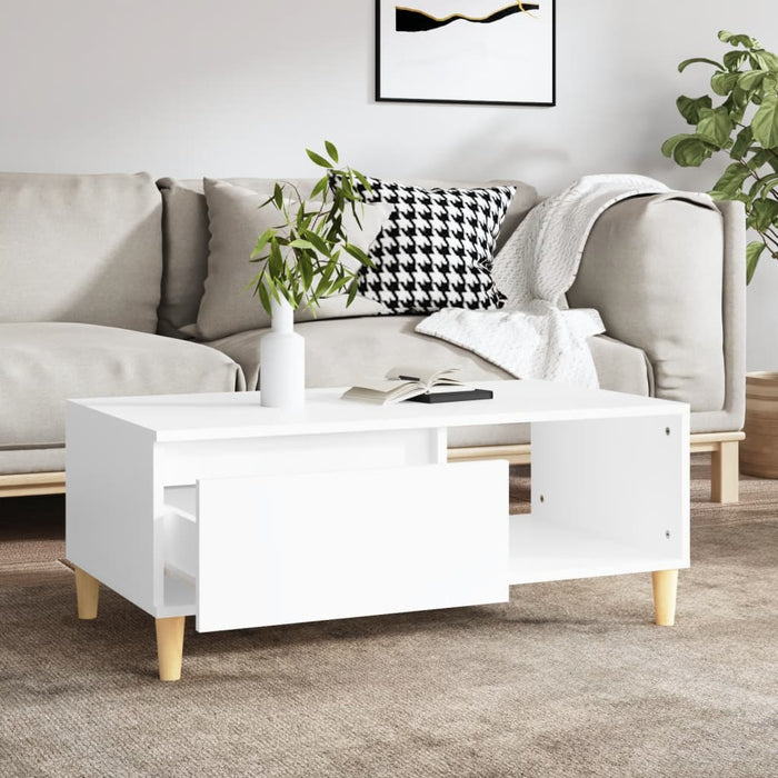 Coffee Table White 90X50X36.5 Cm Engineered Wood Nxobaa
