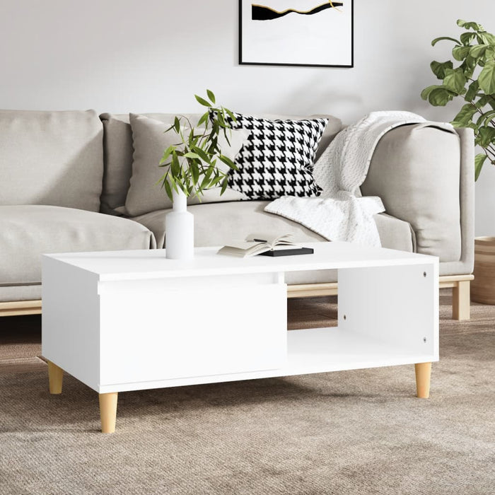 Coffee Table White 90X50X36.5 Cm Engineered Wood Nxobaa