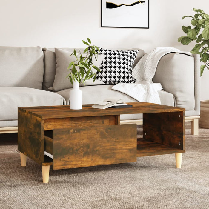 Coffee Table Smoked Oak 90X50X36.5 Cm Engineered Wood Nxobak