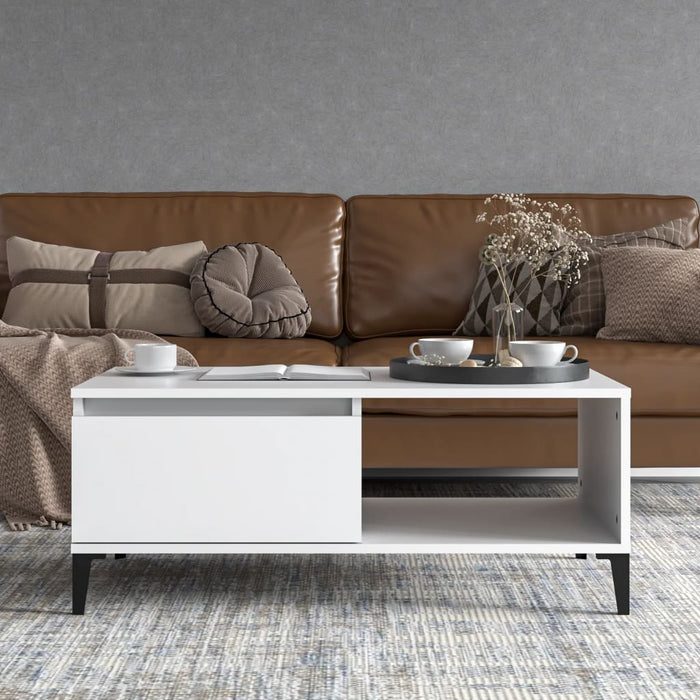 Coffee Table White 90X50X36.5 Cm Engineered Wood Nxobpx