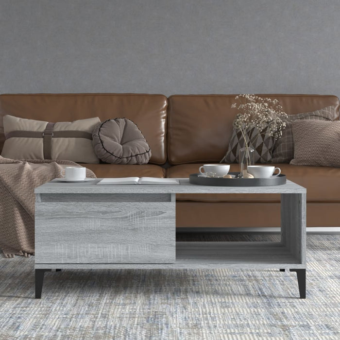 Coffee Table Grey Sonoma 90X50X36.5 Cm Engineered Wood Nxobpn