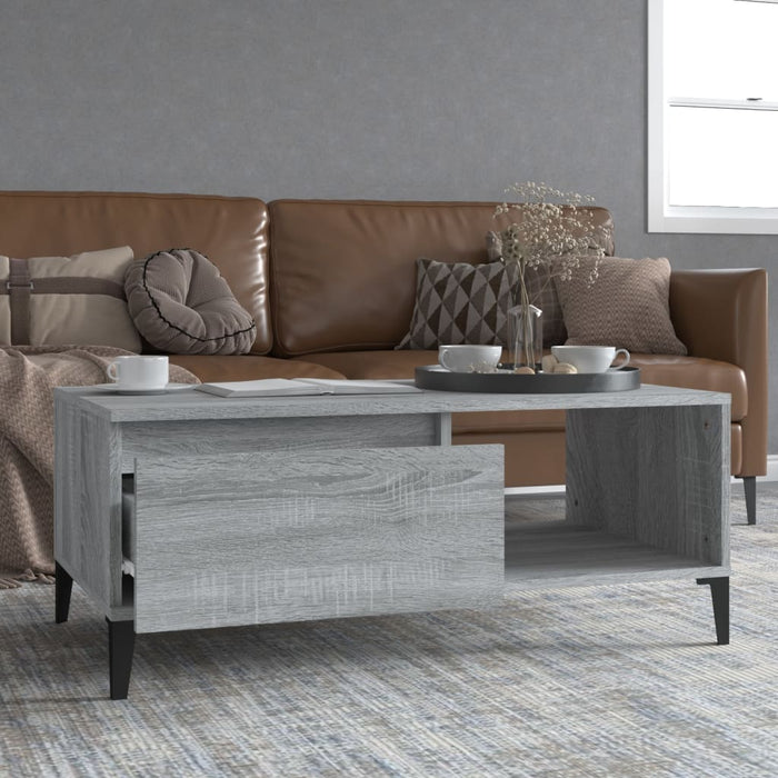 Coffee Table Grey Sonoma 90X50X36.5 Cm Engineered Wood Nxobpn