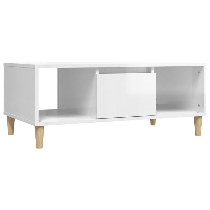 Coffee Table Glossy Look White 90X50X36.5 Cm Engineered Wood Nxoblx