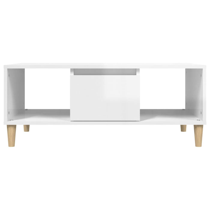 Coffee Table Glossy Look White 90X50X36.5 Cm Engineered Wood Nxoblx