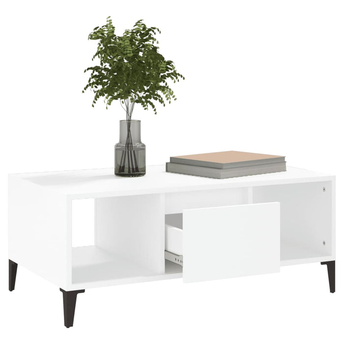 Coffee Table White 90X50X36.5 Cm Engineered Wood Nxobln