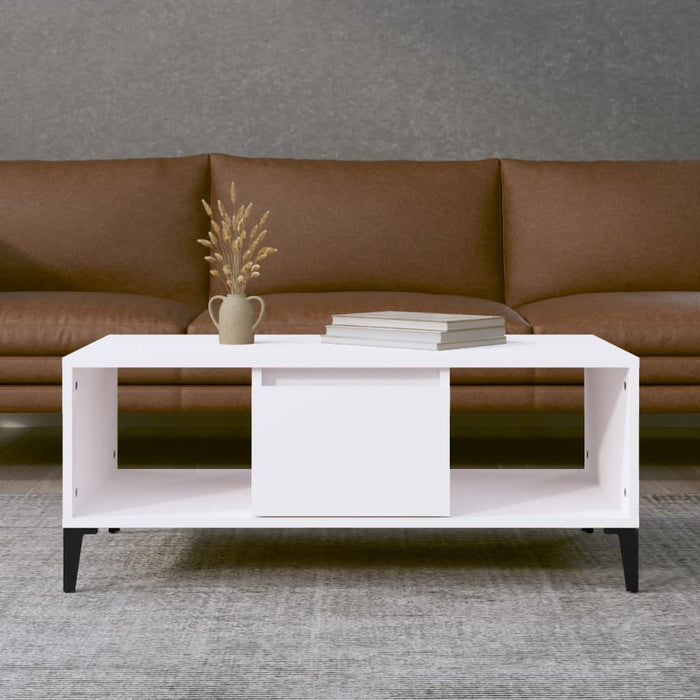 Coffee Table White 90X50X36.5 Cm Engineered Wood Nxobln