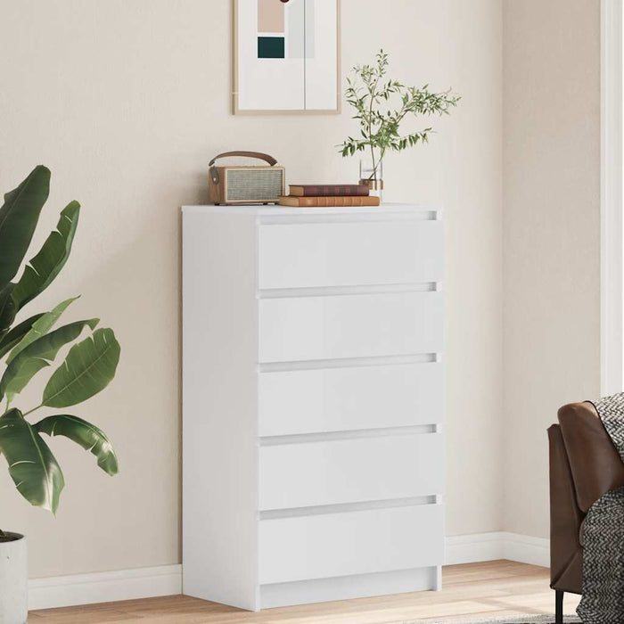 Drawer Cabinet White 60X36X103 Cm Engineered Wood Nxtbol