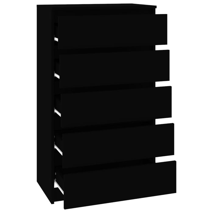 Drawer Cabinet Black 60X36X103 Cm Engineered Wood Nxtboi