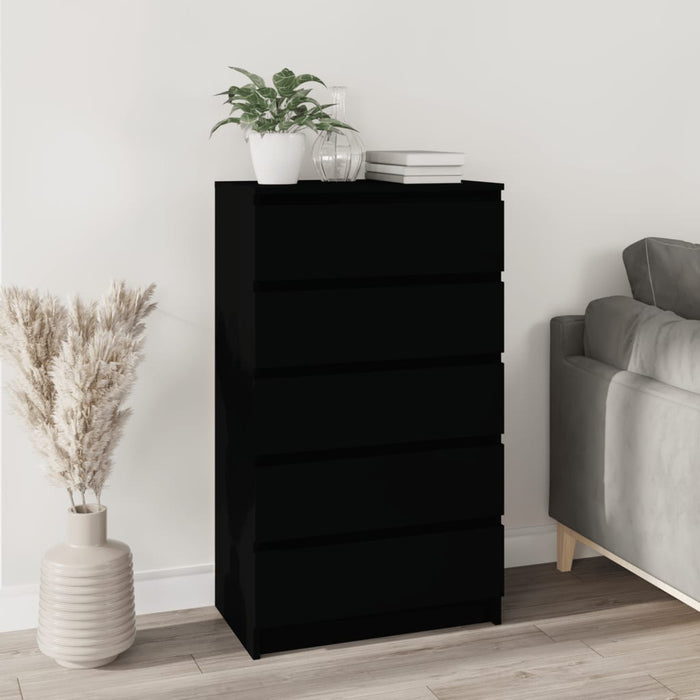Drawer Cabinet Black 60X36X103 Cm Engineered Wood Nxtboi