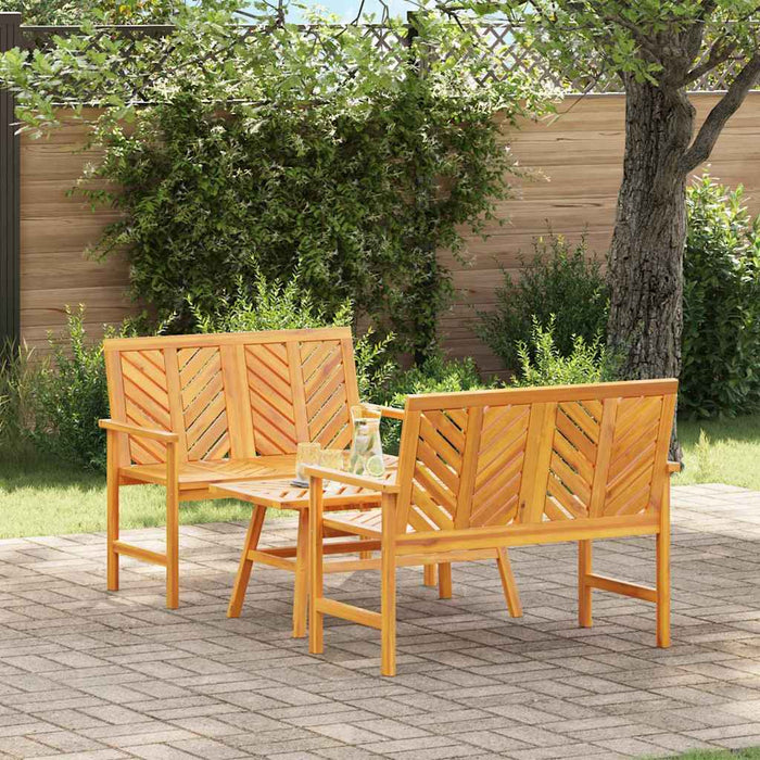 Garden Lounge Set Brown Solid Acacia Wood Topaoxn
