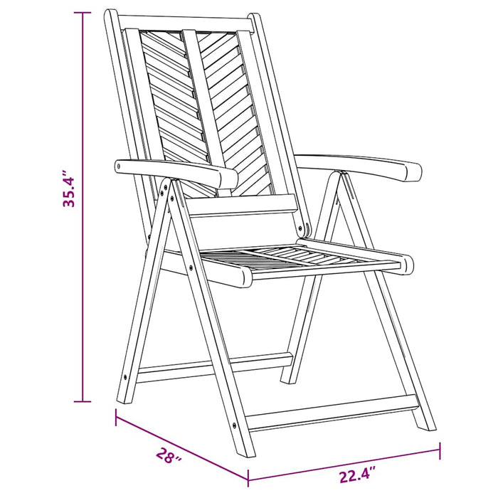 Reclining Chair 6 Pcs Brown 57 X 71 X 90Cm Wood Topaotp