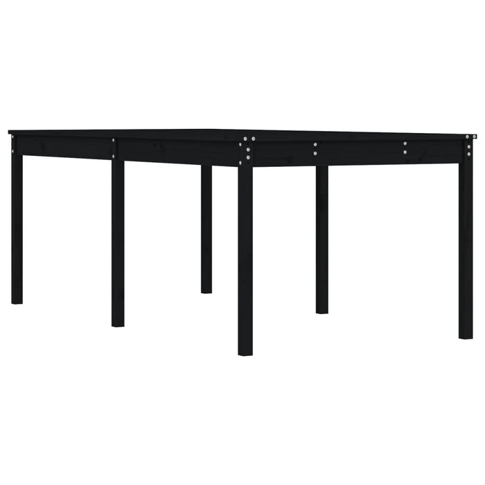Garden Table Black 203.5X100X76 Cm Solid Wood Pine Nxtkni