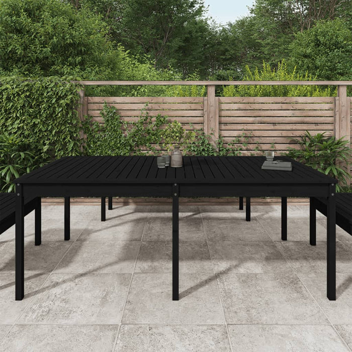 Garden Table Black 203.5X100X76 Cm Solid Wood Pine Nxtkni
