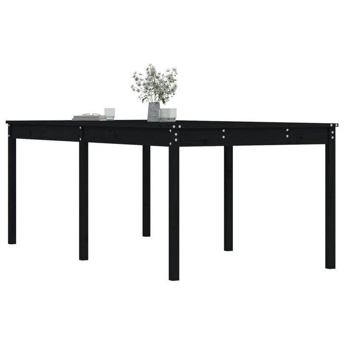 Garden Table Black 203.5X100X76 Cm Solid Wood Pine Nxtkni