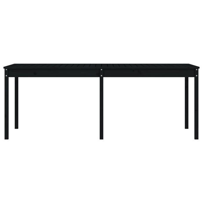Garden Table Black 203.5X100X76 Cm Solid Wood Pine Nxtkni
