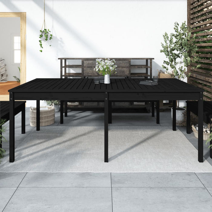 Garden Table Black 203.5X100X76 Cm Solid Wood Pine Nxtkni