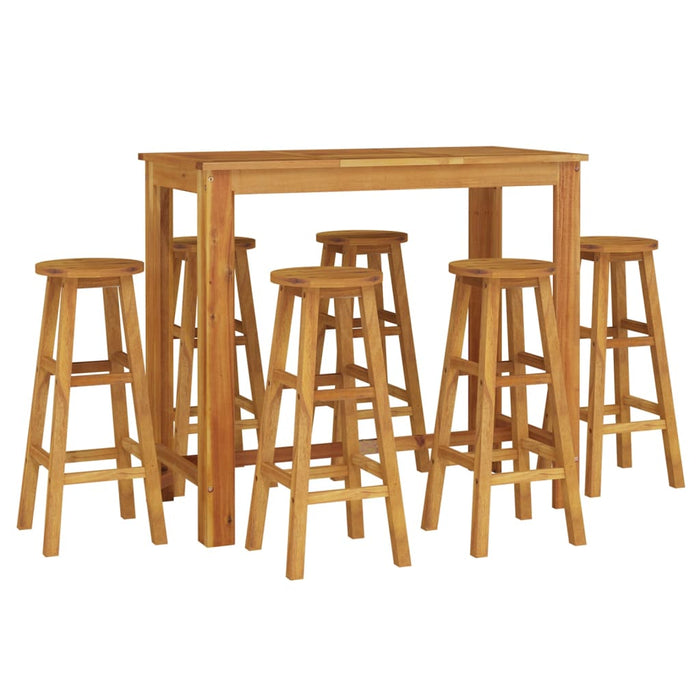 7 Piece Garden Bar Set Solid Wood Acacia Topatkp