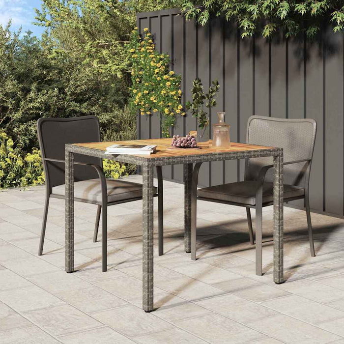 Garden Dining Table Grey 90 X 90 X 75 Cm Poly Rattan Tlxptn