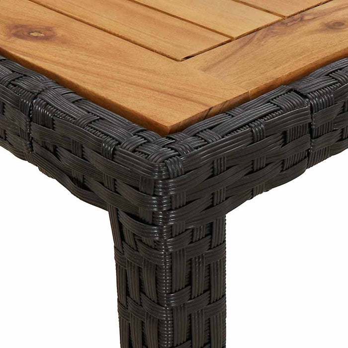 Garden Dining Table Black 150 X 90 X 75 Cm Poly Rattan Tlxpaa