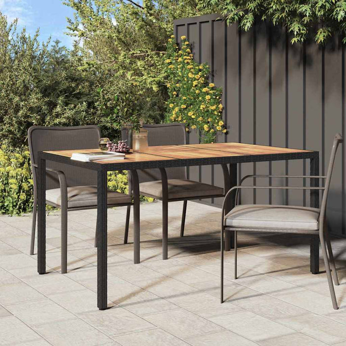 Garden Dining Table Black 150 X 90 X 75 Cm Poly Rattan Tlxpaa