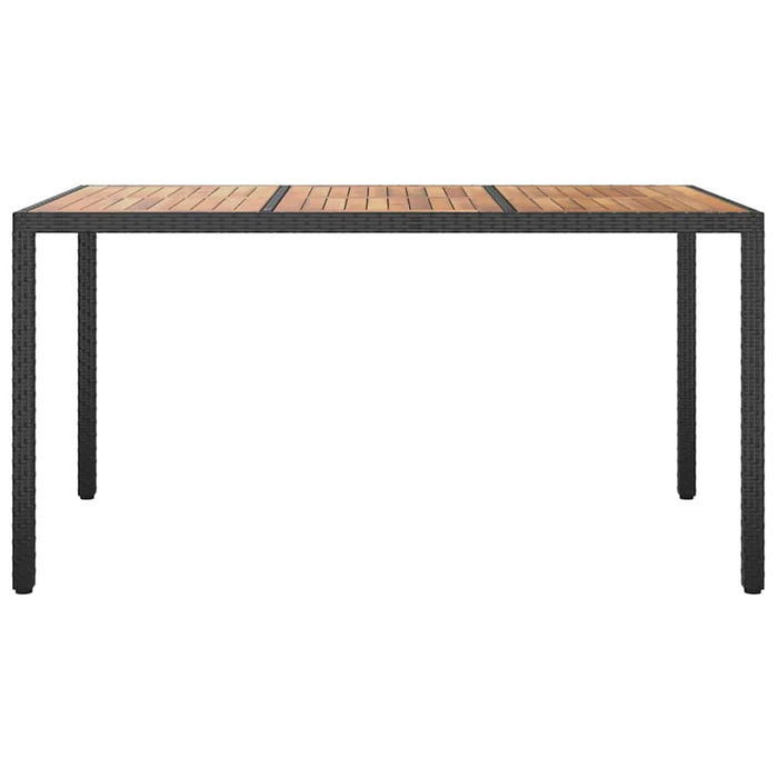 Garden Dining Table Black 150 X 90 X 75 Cm Poly Rattan Tlxpaa