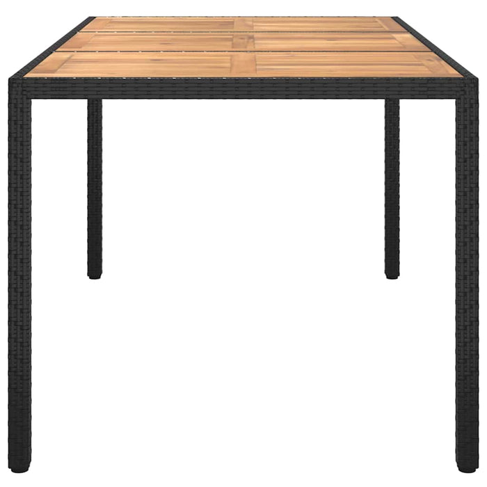 Garden Dining Table Black 150 X 90 X 75 Cm Poly Rattan Tlxpaa