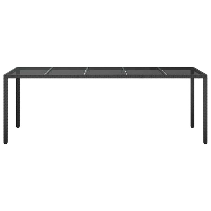 Garden Dining Table Black 250X100X75 Cm Poly Rattan Tlxppa