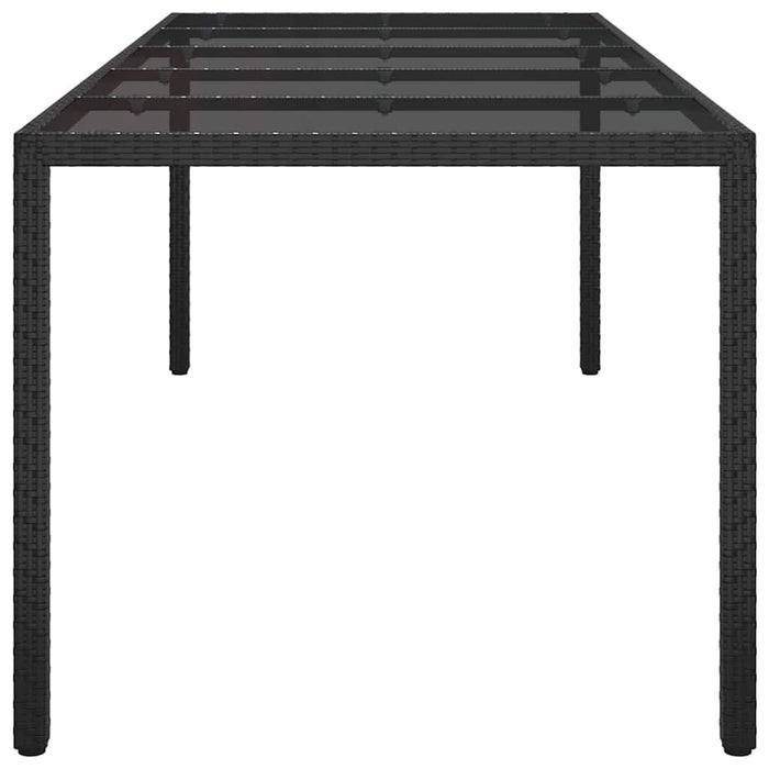 Garden Dining Table Black 250X100X75 Cm Poly Rattan Tlxppa
