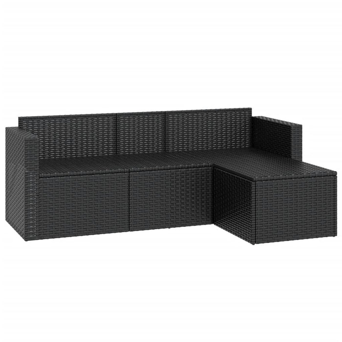 Garden Lounge Set Black Poly Rattan Tlxttb