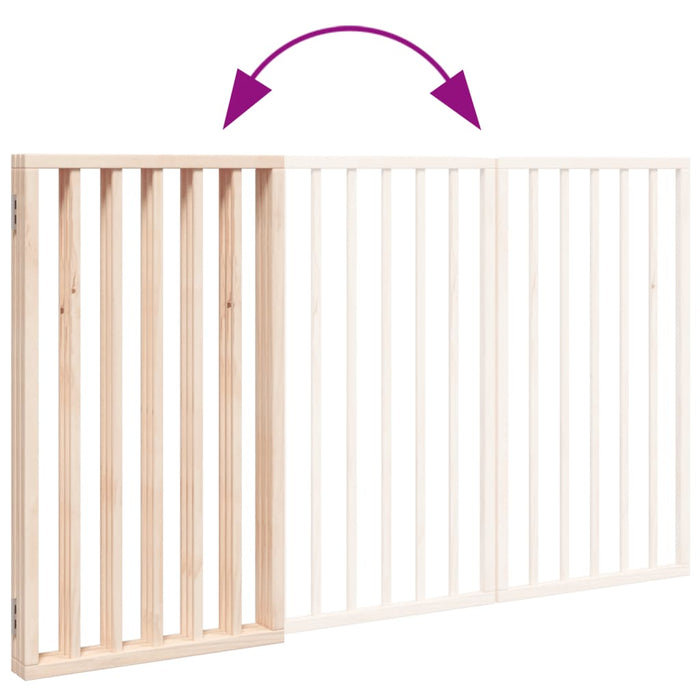 Dog Gate Foldable 3 Panels 150 Cm Poplar Wood Tpxoia