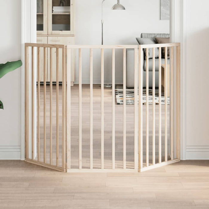 Dog Gate Foldable 3 Panels 150 Cm Poplar Wood Tpxoia