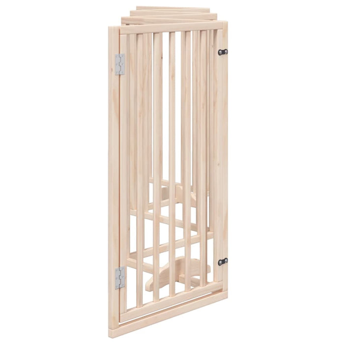 Dog Gate With Door Foldable 6 Panels 300 Cm Poplar Wood Tpxoip