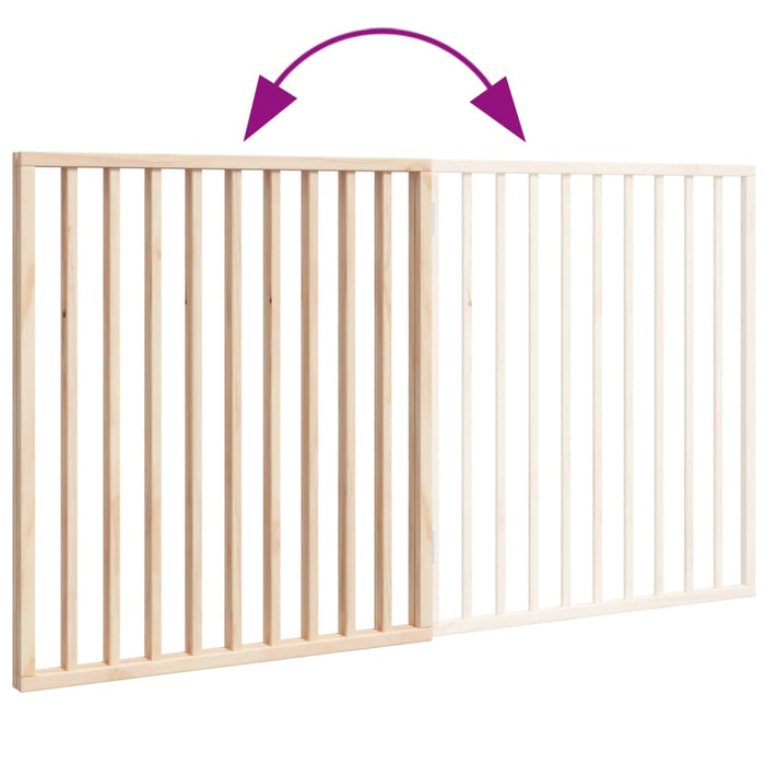 Dog Gate Foldable 2 Panels 160 Cm Poplar Wood Tpxoin