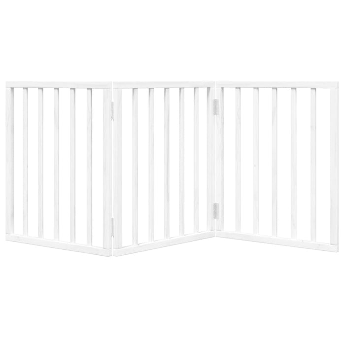 Dog Gate Foldable 3 Panels White 150 Cm Poplar Wood Tpxonb