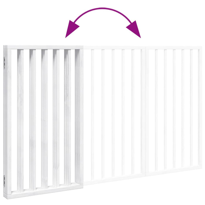 Dog Gate Foldable 3 Panels White 150 Cm Poplar Wood Tpxonx