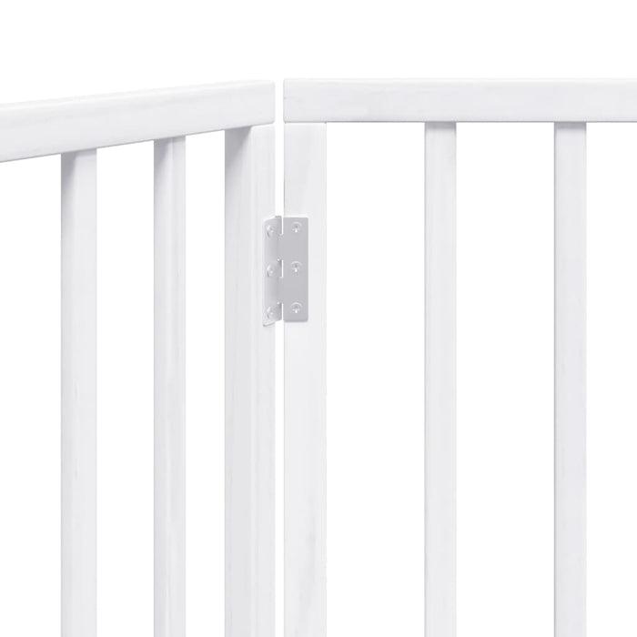 Dog Gate Foldable 3 Panels White 150 Cm Poplar Wood Tpxonx